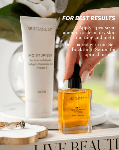 Peptide Collagen Moisturiser with Hyaluronic Acid - Mudorganics